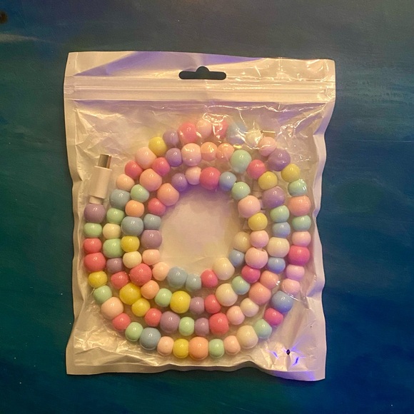 NWT Cute pastel beaded USBC - USBC Fast Charging Cable Iphone/Samsung galaxy 3ft - Picture 2 of 6